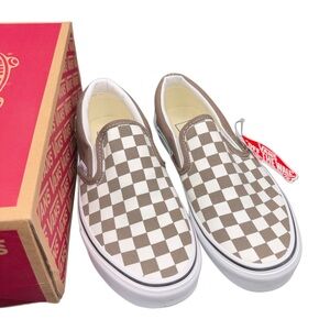 Vans Walnut Checkerboard Classic Slip-On